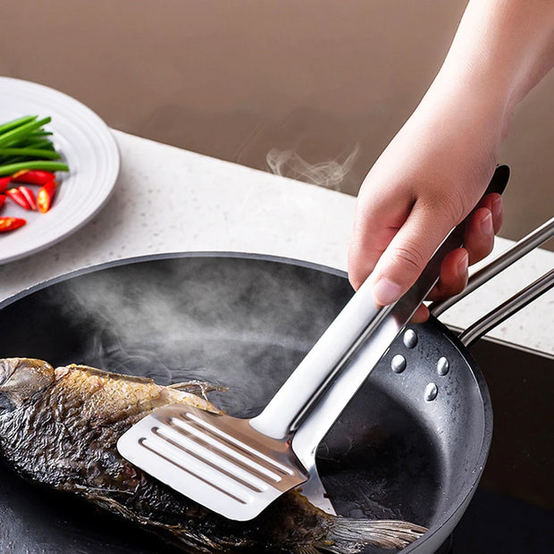 Stainless Steel Fish Spatula & BBQ Tongs