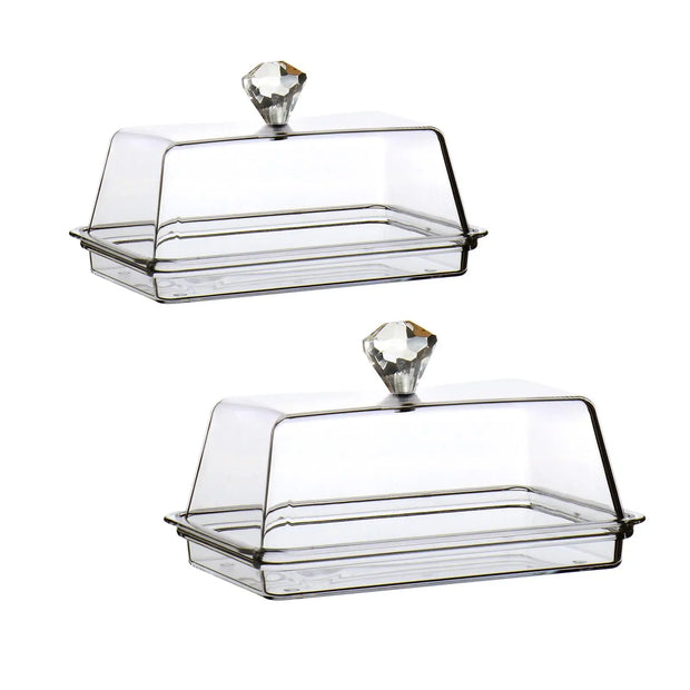 Sleek Clear Butter Dish with Lid
