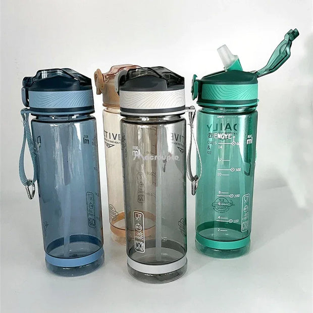 BPA-Free Sports Water Bottle with Straw