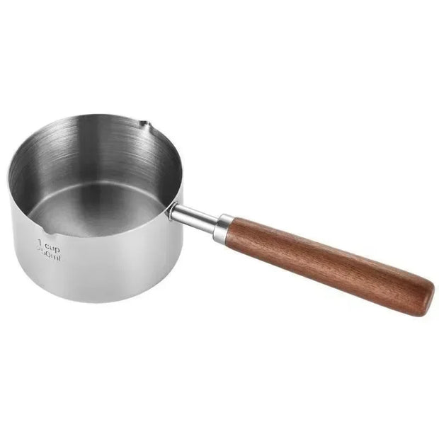 Wooden Handled Stainless Steel Measuring Cups