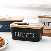 Charming Ceramic Butter Boxes with Wooden Covers